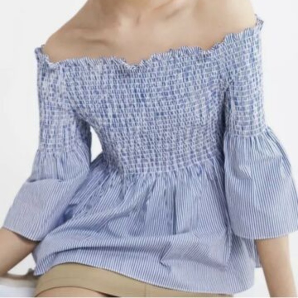 ZARA Off the Shoulder Striped Top - Picture 5 of 5
